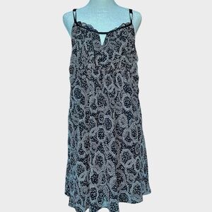 Oscar De La Renta Vtg Pink‎ Label Black And White Lingerie Lace Slip Dress